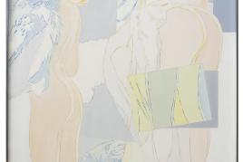 Abb. 86683: Werner Berges, «Teil einer Dame». 1975. (Acryl, Öl/Holz, H. 150, B. 120 cm.), Limit 5000 €, Zuschlag 10.000 €.