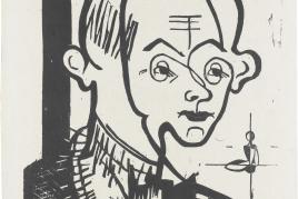 Bildnachweis: Ernst Ludwig Kirchner, Porträt Oskar Schlemmer, 1934, Holzschnitt, Papier (rohweiß), Staatsgalerie Stuttgart, Graphische Sammlung