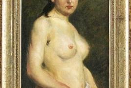 Katalog-Nr. 49 - Lovis Corinth (1858 - 1925) - Öl auf Leinwand, "Stehender, weiblicher Halbakt". Limit: 15.000,00 EUR