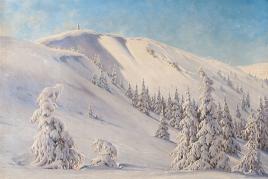 Abb. 91776: Karl Hauptmann, «Feldberg im Winter». Öl/Holz. U.l. sign. und (19)35 dat. H. 70, B. 90 cm. Limit 4.000 € / Zuschlag 12.000 €.