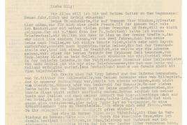 Lot Nr. 59 Oskar Schindler, äußerst seltener und inhaltsreicher Brief an Olly Eichholzer Wien. Buenos Aires, 6. 1. 1951. Schindler berichtet eindrucksvoll über das Schicksal verschiedener Vertrauter und anderer gemeinsamer Bekannter während der letzten Kriegstage ... sowie über sein eigenes Schicksal .. Rufpreis € 4.000