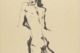 Egon Schiele, Akt, 1912, Lithographie, aus der SEMA-Mappe, Staatsgalerie Stuttgart, Graphische Sammlung