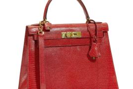 HERMÈS. Kelly bag. Rotes Eidechsenleder. CHF 22 000 / 25 000