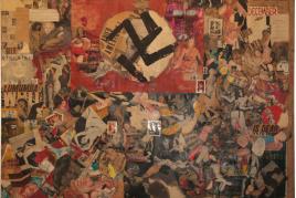 Boris Lurie | Amerique / Lumumba Dead »Lumumba...is...dead« | 1960/61 | Öl und Papier auf Leinwand | 182 x 198 cm © Boris Lurie Art Foundation, New York, USA