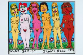 Kat.-Nr.: 09 6644 James Rizzi, 1950-2011 "Nude Girls", Acryl auf Leinwand, signiert und dat. 1999 Limit: 1.900,- €