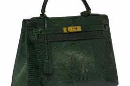 HERMÈS. Kelly bag. Grünes Echsenleder. CHF 20 000 / 25 000