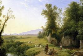 Franz Ludwig Catel (1778–1856), Die Grotte der Egeria, um 1835 Öl auf Leinwand, 40 x 62,5 cm, Hamburger Kunsthalle © Hamburger Kunsthalle/bpk Photo: Elke Walford