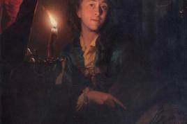 Godefridus Schalcken; Selbstporträt mit Palette und Pinsel;