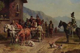 Heinrich Bürkels (1802–1869) um 1855/1856 datiertes Gemälde „Räubertransport vor einer Osteria“, das ein historisches Ereignis zitiert, übernahm ein Privatsammler für 19 000 Euro.