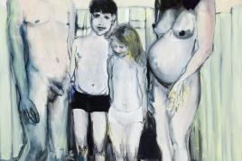 Marlene Dumas Nuclear Family, 2013 Öl auf Leinwand, 200 x 180 cm Fondation Beyeler, Riehen/Basel, Sammlung Fondation Beyeler © Marlene Dumas Foto: Peter Cox, © 2015, ProLitteris, Zürich