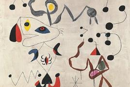 Joan Miró (1893-1983), Femmes et oiseaux dans la nuit (Frauen und Vögel in der Nacht), 12. Februar 1945, Öl auf Leinwand, 114,5 x 146,5 cm, Kunstsammlung Nordrhein-Westfalen, Düsseldorf, Foto: Walter Klein, © Successió Miró / VG Bild-Kunst 2015