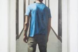 © Jean Pierre Cueto, Man with blue shirt 2014, Öl auf Leinwand, 230 x 150 cm