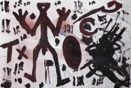 Penck, A. R. 1939 Dresden - lebt in Dublin, London und Düsseldorf  Ich und TX. 1989   Öl auf Leinwand  100 x 150 cm, Schätzpreis:	100.000 - 70.000 EUR