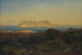 ANSICHT VON GIBRALTAR  Fritz Bamberger (1814-1873) Ansicht von Gibraltar 1863 Öl auf Leinwand 100,0 x 147,0 cm © Bayerische Staatsgemäldesammlungen München – Sammlung Schack