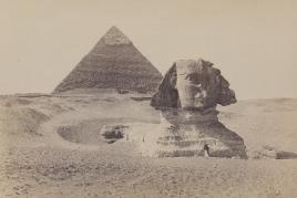 Chephren-Pyramide und Sphinx Giza 1869 Frank Mason Good (1839–1928) Albuminabzug vom Glasnegativ, 15,9 x 21 cm Originalabzug, signiert im Negativ © Courtesy Galerie Johannes Faber, Wien