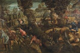 Jacopo Tintoretto (1519-1594) Die Schlacht zwischen den Philistern und den Israeliten, Öl auf Leinwand, 146 x 230,7 cm  Schätzwert € 300.000 - 400.000