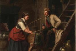 Raphael Ritz 1829 Brig - 1894 Sitten - "Landleben" - Öl/Lwd. 52 x 47,5 cm. Aufrufpreis:	6.000 EUR