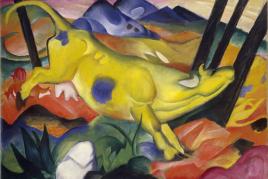 Franz Marc Die gelbe Kuh, 1911 Öl auf Leinwand, 140,5 x 189,2 cm Solomon R. Guggenheim Museum, New York, Solomon R. Guggenheim Founding Collection  Druckbare Bildgrösse ca.: 20 x 30 cm