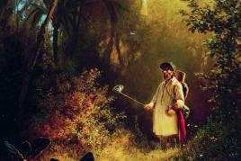 CARL SPITZWEG 1808–1885 Der Schmetterlingsfänger | um 1840 The Butterfly Hunter |c. 1840 Öl auf Holz | Oil on wood 31 x 25 cm Museum Wiesbaden, Dauerleihgabe der Bundesrepublik Deutschland | permanent loan of the Federal Republic of Germany Foto | Photo: Museum Wiesbaden