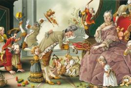 Bruno Haberzettl, Das Kaiserpaar Maria Theresia und Franz I. im Kreise ihrer Kinder. Die Einführung der Schulpflicht war nur eine Frage der Zeit..., 2009 © Bruno Haberzettl