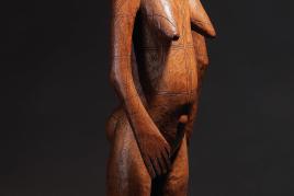 Nr. 66 Bedeutende Mangbetu Figur, Dem. Rep. Kongo, eine frühe königliche Figur, 71 cm, sehr frühe Sammlung, Rufpreis € 45.000