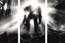 Robert Longo: Untitled (Pentecost), 2016 Charcoal on mounted paper, 3 panels, 304,8 x 609,6 cm Courtesy Metro Pictures New York © Robert Longo