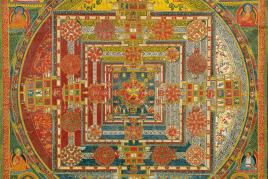 A Mandala Depicting Kalachakra And Vishvamata Tibet, first half 16th Century  54.6 x 49.5 cm Estimate $700/900,000