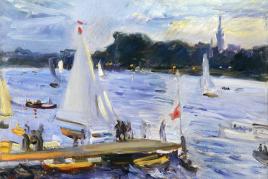 Max Slevogt, Segelboote auf der Alster am Abend, 1905, Staatliche Museen zu Berlin, Nationalgalerie, Foto: bpk / Nationalgalerie, SMB / Andres Kilger