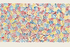 Lot 43 Jasper Johns Untitled signed and dated 1983 monotype on paper 37 1/2  by 96 3/8  in.   95.3 by 244.8 cm. Executed in 1983, this work is unique.  Estimate $1.5/2 million Sold for $2,535,000 AUCTION RECORD FOR A MONOTYPE BY THE ARTIST