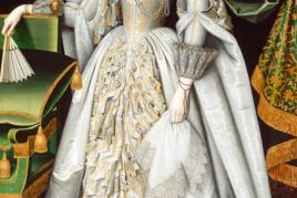 William Larkin, Portrait of Diana Cecil,  later Countess of Oxford, um 1614 −1618 Öl auf Leinwand, 120 x 206 cm Suffolk Collection, Kenwood House