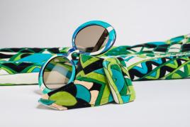 Dinner-Rock aus Velours von Emilio Pucci, Florenz 1974, Sonnenbrille von Pucci, Florenz 1960 © Sammlung Monika Gottlieb