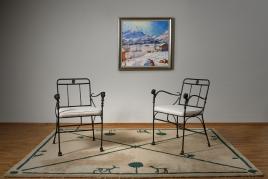 Lot 65 - Diego Giacometti - Pair of Fauteuil à têtes de Lionnes armchairs