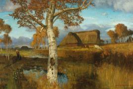 Herbst im Moor 1895 Otto Modersohn Kunsthalle Bremen-Der Kunstverein in Bremen Foto Lars Lohrisch ARTOTHEK