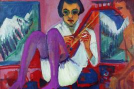 Ernst Ludwig Kirchner, Mandolinistin, 1921, Öl auf Leinwand, 90 x 120 cm, © Kirchner Museum Davos, Foto: Jakob Jägli