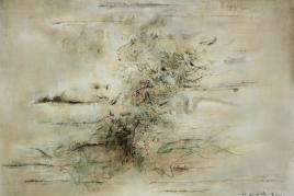 Zao Wou-Ki, Untitled, 1958, oil on canvas, 118.1 x 166.4 cm Estimate: HK$60,000,000 – 80,000,000 / Approx. US$7,700,000 – 10,000,000 Property of the Solomon R. Guggenheim Museum, sold to benefit the art fund