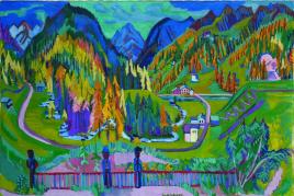 Ernst Ludwig Kirchner, Sertigtal im Herbst, 1925/26, Öl auf Leinwand, 136 x 200 cm, © Kirchner Museum Davos, Foto: Jakob Jägli