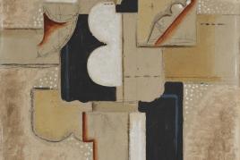 Willi Baumeister, Skizze zu Figurenbild (Der Maler), 1923, Öl und Sand auf Leinwand, 65 x 46,5 cm © VG Bild-Kunst, Bonn 2019 Erworben mit Unterstützung von: Kulturstiftung der Länder; Ernst von Siemens Kunststiftung; Sparkassen-Kulturfonds des Deutschen Sparkassen- und Giroverbandes; Sparkassenverband Saar; Staatskanzlei des Saarlandes