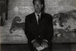 John Cage in Nanzen-ji, a Zen Buddhist temple in Kyoto, Japan (1962). Photographer © Yasuhiro Yoshioka. Courtesy of the John Cage Trust.