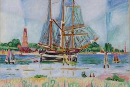 Ivo Hauptmann 1886 Erkner - 1973 Hamburg - "Segelschiff vor Travemünde" - Öl/Lwd. 74 x 92,5 cm. Aufrufpreis:	15.000 EUR Schätzpreis:	20.000 EUR