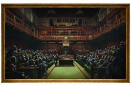 Banksy Goes Bananas: Devolved Parliament of Chimpanzees Sells for £10million