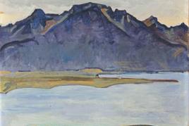 FERDINAND HODLER, LE GRAMMONT APRÈS LA PLUIE, 1917 Der Grammont nach dem Regen, Öl auf Leinwand 60.5 x 80 cm Rudolf Staechelin Collection