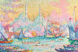 Lot 21 Property from an Illustrious Private Collection Paul Signac La Corne D'or (Constantinople) Signed P. Signac and dated 1907 (lower left) Oil on canvas 35 1/8 by 45 3/4 in. 89.2 by 116.3 cm Painted in 1907.  Estimate $14/18 million Sold for $16,210,000