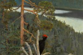 10147 Lot 47 - Akseli Gallen-Kallela, Palokärki (Great Black Woodpecker or Wilderness)