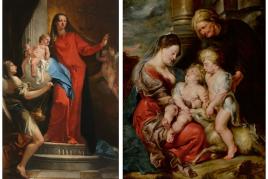 Left: Tiepolo’s The Madonna of the Rosary With Angels. Right: Rubens' The Virgin and Christ Child, With Saints Elizabeth and John the Baptist.