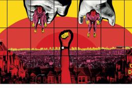 Gilbert & George, CITY DROP, 1991