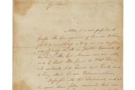 10301 Lot 2271 - John Hancock, manuscript letter signed, announcing the adoption of the Declaration of Independence, 6 July 1776