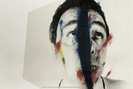 Arnulf Rainer, Farbstreifen aus der Serie Face Farces, 1972, Ernst Ploil, Wien © Arnulf Rainer, Foto: Christoph Fuchs, Wien