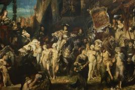 HANS MAKART (1840-1884) Der Einzug Kaiser Karls V. in Antwerpen, 1878 Öl auf Leinwand, 520 x 952 cm | Hamburger Kunsthalle, Inv.-Nr. HK-1515 Erworben mit Mitteln aus dem Vermächtnis von Beer Carl Heine, 1879