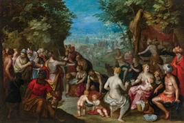 Jan Brueghel der Ältere und Hendrik van Balen Moses schlägt Wasser aus dem Felsen (um 1607) Öl auf Kupfer 42,5 x 62,5 cm 250 000 – 500 000 €