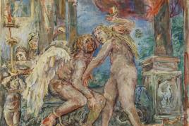 Oskar Kokoschka (Pöchlarn 1886 - 1980 Villeneuve) "Amor und Psyche", 1955, Tempera auf Leinwand, 238 x233 cm, Schätzwert € 300.000 - 500.000, Auktion 24. November 2020